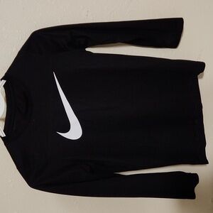Nike Black Long Sleeve Tee with White Logo
